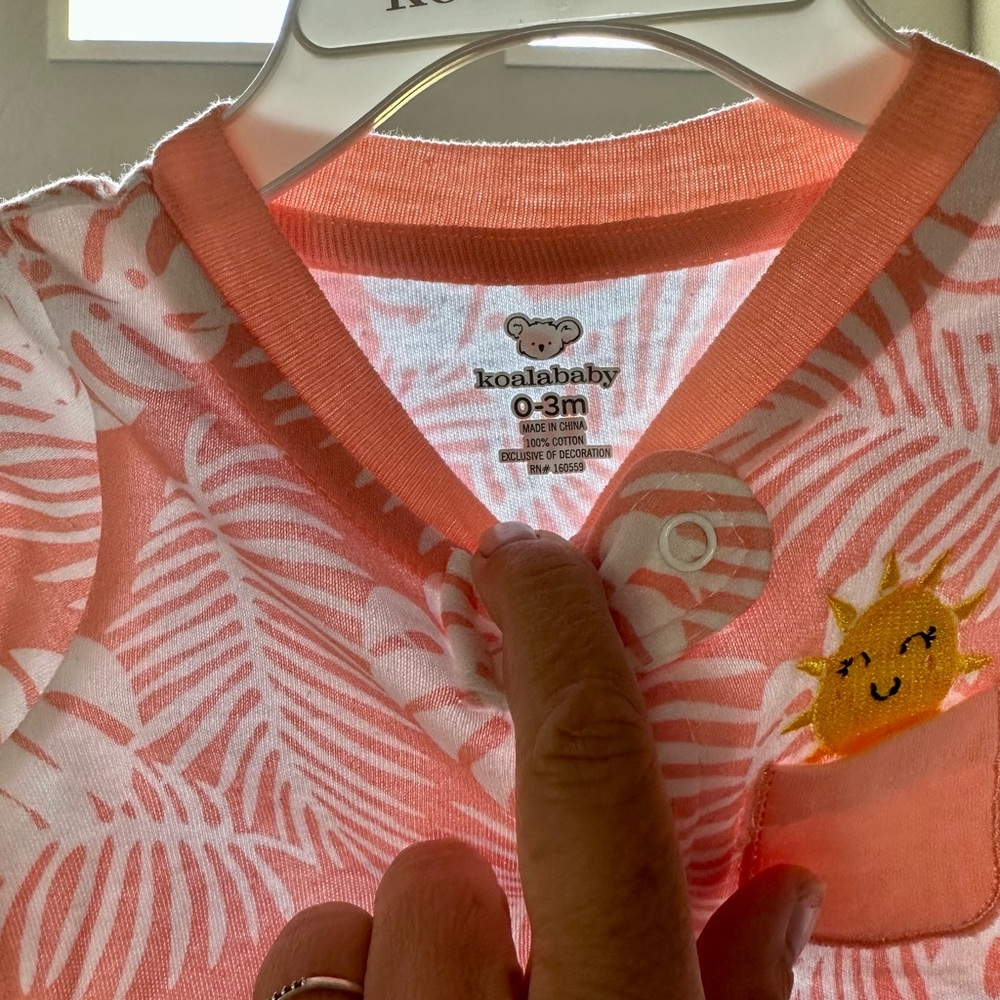 0-3 baby pajamas, peach, orange in color. Koala kids - Picture 2 of 3